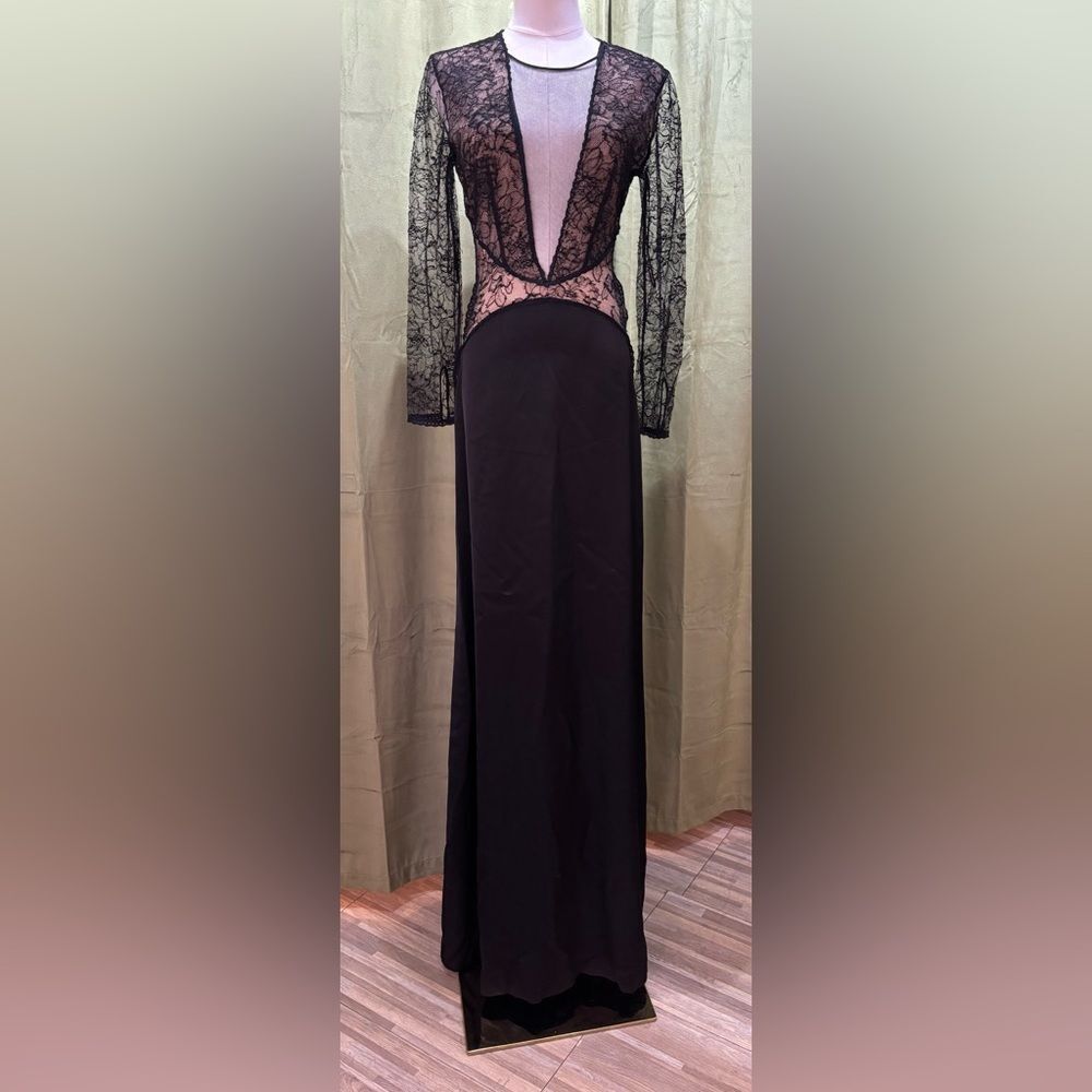 Stella McCartney Black Lace Long Sleeve Dress, US4